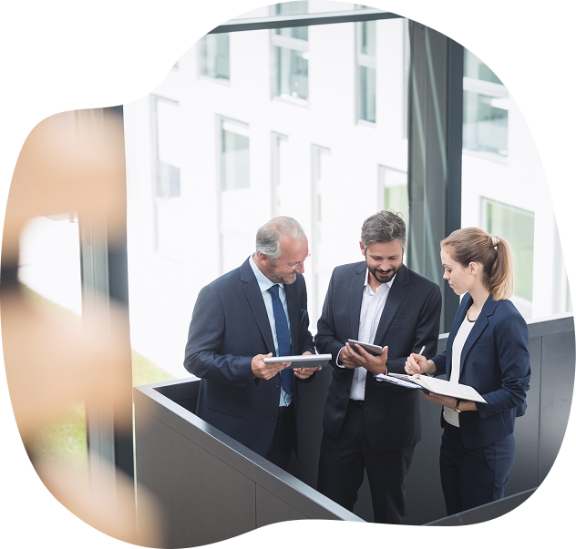 Business meeting with secure communication